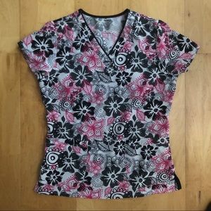 🌺 Happy Scrubs Floral Scrub Top